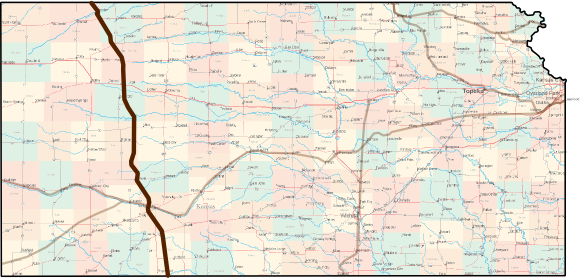 Kansas Great Western Cattle Trail Bicycle Route Map