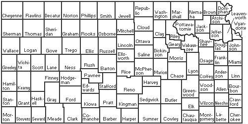 Kansas Counties Map