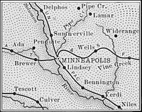Ottawa County, Kansas 1899 Map