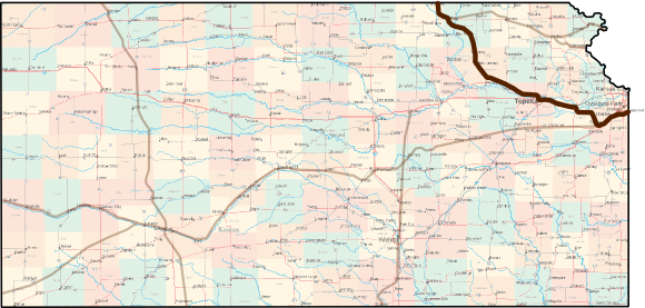 Kansas Oregon Trail Bicycle Route Map