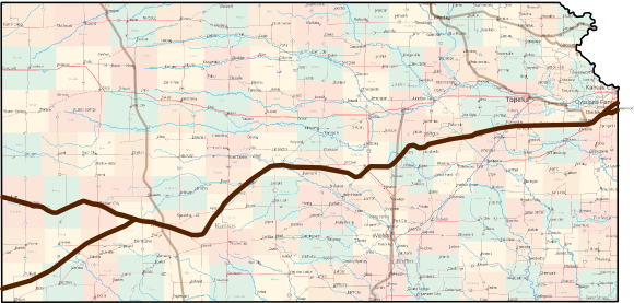 Kansas Santa Fe Trail Bicycle Route Map