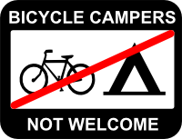 Bicycle Campers Not Welcome