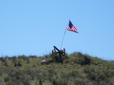 American Flag and cannon