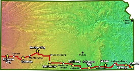 Biking Across Kansas 2013 Route. Image courtesy bak.org.