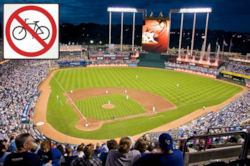 Kauffman Stadium - No Bicycle Parking - Original image courtesy Wikipedia