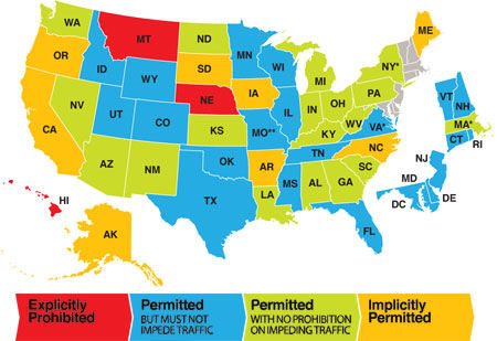 Two-Abreast Bicycling Laws by State