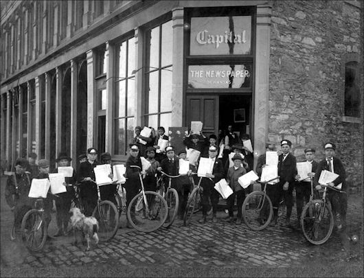 Vintage Kansas Cyclists: Newspaper Delivery Boys