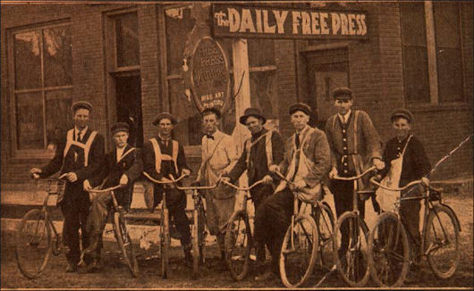 Vintage Kansas Cyclists: Newspaper Delivery Men