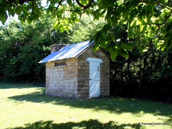 Atchison County Lake - Stone Restrooms - There are a number of these old stone restrooms around the lake, featuring pit toilets.