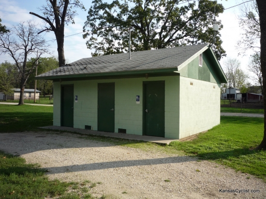 Camp Hunter - Restrooms - This is the restroom and shower facility at Camp Hunter Park in Humboldt, Kansas, located on the east end of the park, near the camping areas and shelters. If the doors are locked (as they were on my visit), check with the police or a city employee.