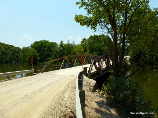 La Cygne Wildlife Area - Bridge - This historic bridge over La Cygne Lake on the La Cygne Wildlife Area was built in 1962. All roads leading to and from this camping area are gravel.