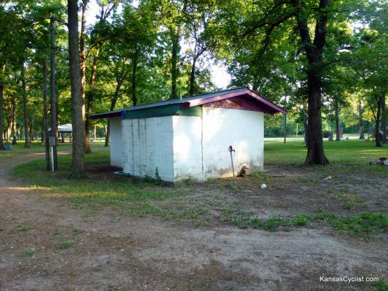 Neosho Falls Riverside Park - Restrooms - Not the most modern restroom facilities, but they appear to be relatively clean and well-kept. There is also a water hydrant (not sure if the water is potable or not).