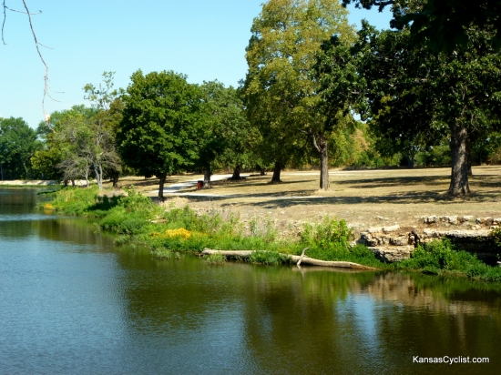 Rock Creek Lake - Camping Area - This is one of the camping areas at Rock Creek Lake, showing grass, shade trees, and easy access to the water.