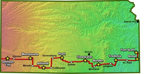 Biking Across Kansas 2018 Route. Image courtesy bak.org.