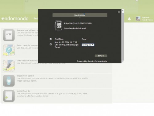 Endomondo-Import