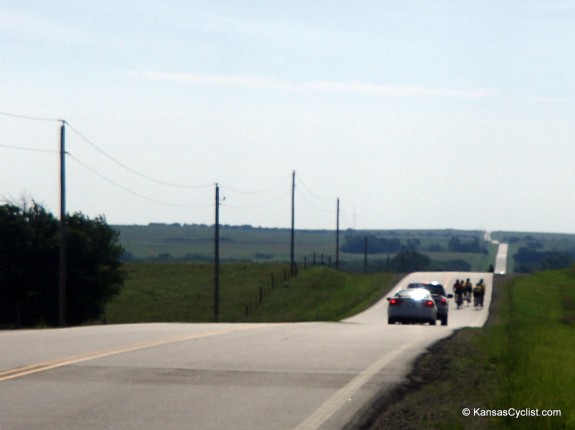 Sorry for the photo quality, but this does convey the rolling hills and largely patient traffic encountered during the entire tour.