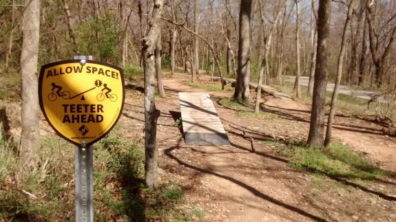 Teeter-totter at the Slaughter Pen Hollow Trails.