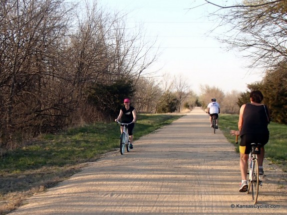 Bicyclists on the Southwind Rail Trail